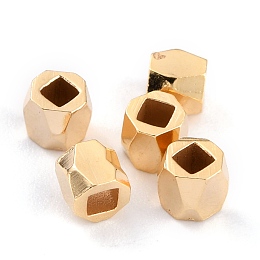 Honeyhandy Brass Spacer Beads, Long-Lasting Plated, Faceted Column, Real 24K Gold Plated, 3x3~3.5mm, Hole: 1.4mm