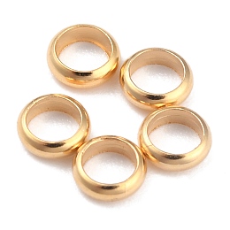 Honeyhandy Rack Plating Brass Spacer Beads, Long-Lasting Plated, Flat Round, Real 24K Gold Plated, 4.5x1.7mm, Hole: 3mm