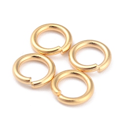 Honeyhandy Rack Plating Brass Jump Rings, Open Jump Rings, Long-Lasting Plated, Real 24K Gold Plated, 7x1mm, 18 Gauge, Inner Diameter: 5mm