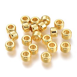 Honeyhandy Brass Spacer Beads, Long-Lasting Plated, Column, Golden, 6x4mm, Hole: 3mm