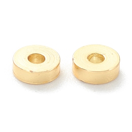 Honeyhandy Brass Beads, Long-Lasting Plated, Flat Round/Disc, Heishi Beads, Real 18K Gold Plated, 3x1mm, Hole: 1mm