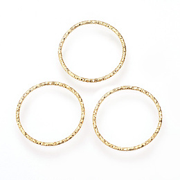 Honeyhandy Brass Linking Rings, Soldered, Nickel Free, Real 18K Gold Plated, 18x1mm, Inner Diameter: 16mm