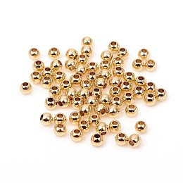 Brass Beads, Long-Lasting Plated, Rondelle, Real 14K Gold Plated, 3x2.5mm, Hole: 1.2mm