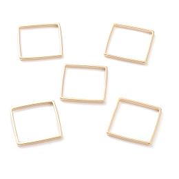 Honeyhandy Brass Linking Rings, Long-Lasting Plated, Square, Real 24K Gold Plated, 15x15x1mm, Inner Diameter: 14x14mm