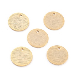 Honeyhandy Brass Charms, Flat Round, Real 24K Gold Plated, 12x1mm, Hole: 1.4mm