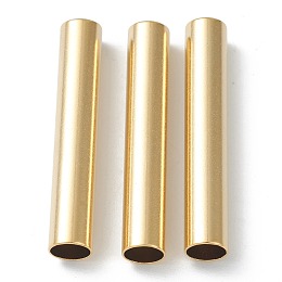 Honeyhandy Brass Tube Beads, Long-Lasting Plated, Tube, Real 24K Gold Plated, 35x6mm, Hole: 5mm