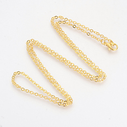 Honeyhandy Brass Cable Chains Necklaces, Golden, 23.6 inch(60cm)