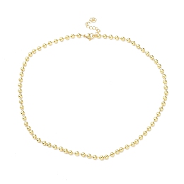 Honeyhandy Rack Plating Brass Ball Chain Necklaces for Women, Long-Lasting Plated, Lead Free & Cadmium Free, Real 18K Gold Plated, 16.54 inch(42cm), bead: 4mm