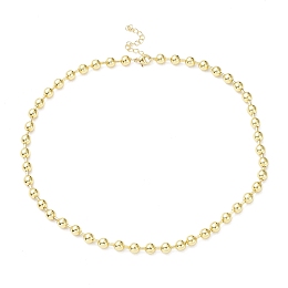 Honeyhandy Rack Plating Brass Ball Chain Necklaces for Women, Long-Lasting Plated, Lead Free & Cadmium Free, Real 18K Gold Plated, 16.65 inch(42.3cm), bead: 6mm