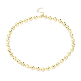 Honeyhandy Rack Plating Brass Ball Chain Necklaces for Women, Long-Lasting Plated, Lead Free & Cadmium Free, Real 18K Gold Plated, 16.54 inch(42cm), bead: 8mm