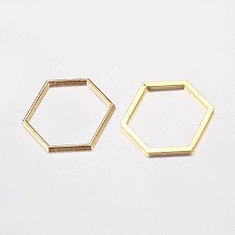 Honeyhandy Alloy Linking Rings, Hexagon, Golden, 18x20x1mm