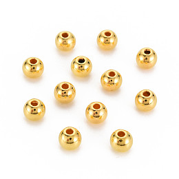 Honeyhandy ABS Plastic Beads, Round, Golden, 6x5.5mm, Hole: 1.6mm, about 4200pcs/500g