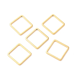 Honeyhandy 201 Stainless Steel Linking Rings, Square, Golden, 11.5x11.5x1mm