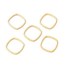 Honeyhandy 201 Stainless Steel Linking Rings, Rhombus, Golden, 12x12x1mm