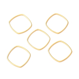 Honeyhandy 201 Stainless Steel Linking Rings, Rhombus, Golden, 16x16x1mm