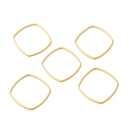 Honeyhandy 201 Stainless Steel Linking Rings, Rhombus, Golden, 20x20x1mm