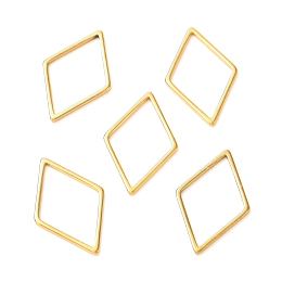 Honeyhandy 201 Stainless Steel Linking Rings, Rhombus, Golden, 20x12.5x1mm