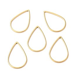 Honeyhandy 304 Stainless Steel Linking Rings, Teardrop, Golden, 20.5x13.5x1mm