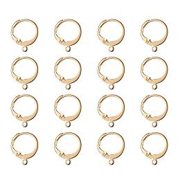 ARRICRAFT 20pcs Golden 304 Stainless Steel Lever Back Hoop Earrings 14.5x12x2mm