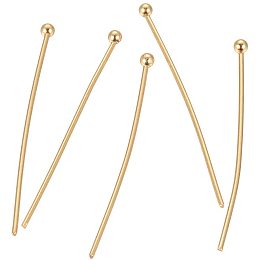 CHGCRAFT 304 Stainless Steel Ball Head Pins Metal End Headpins Findings for Jewelry Beading Dangle Earring Making, Golden