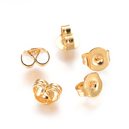 UNICRAFTALE 304 Stainless Steel Ear Nuts, Butterfly Earring Backs for Post Earrings, Golden, 4.5x5x3mm, Hole: 1mm