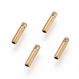 Honeyhandy Ion Plating(IP) 304 Stainless Steel Cord Ends, End Caps, Column, Golden, 7x1.6mm, Hole: 0.6mm, Inner Diameter: 1mm