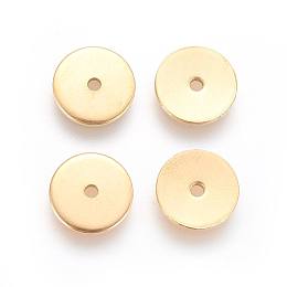 Honeyhandy Ion Plating(IP) 304 Stainless Steel Spacer Beads, Disc, Golden, 8x0.8mm, Hole: 1.2mm