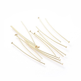 Honeyhandy 304 Stainless Steel Flat Head Pins, Golden, 35x0.7mm, Head: 1.5mm