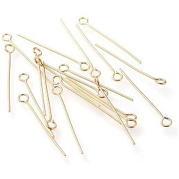 UNICRAFTALE 500PCS 25mm Long Stainless Steel Head Pins Small Loop Earring Pins Flat Straight Pins for Jewelry Making Jewelry and Craft, About 0.7mm Thick