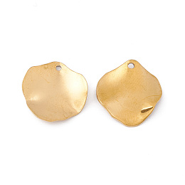 Honeyhandy 304 Stainless Steel Pendants, Golden, Leaf Pattern, 16x15.5x1~2mm, Hole: 1.2mm