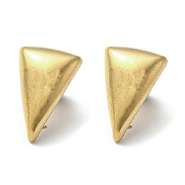 Honeyhandy 304 Stainless Steel Stud Earrings Findings, with Loops, Golden, Triangle, 19x13mm, Hole: 2.5mm, Pin: 10x0.8mm