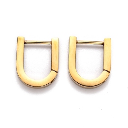 Honeyhandy 304 Stainless Steel Huggie Hoop Earrings, U Shape, Golden, 15x12.5x3mm, Pin: 1mm