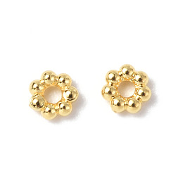 Honeyhandy 304 Stainless Steel Spacer Beads, Flower, Real 18K Gold Plated, 3x1mm, Hole: 1mm