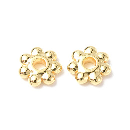 Honeyhandy 304 Stainless Steel Spacer Beads, Flower, Real 18K Gold Plated, 6x1.5mm, Hole: 1.4mm