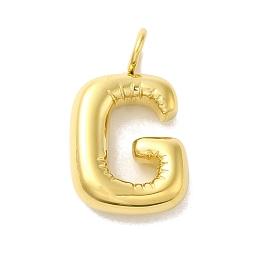 Honeyhandy Ion Plating(IP) 304 Stainless Steel Pendants, Real 14K Gold Plated, Balloon Letter Charms, Bubble Puff Initial Charms, Letter G, 24x14x5mm, Hole: 4mm