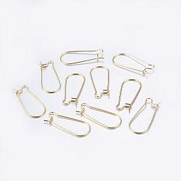 Honeyhandy 304 Stainless Steel Hoop Earrings, Real 18K Gold Plated, 21 Gauge, 25x12x2.5mm, Pin: 0.7mm