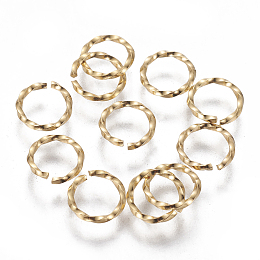 Honeyhandy 304 Stainless Steel Twisted Jump Rings, Open Jump Rings, Golden, 18 Gauge, 7.5~8x1mm, Inner Diameter: 6mm