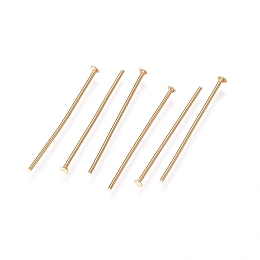 Honeyhandy 304 Stainless Steel Flat Head Pins, Golden, 22x0.6mm, 22 Gauge, Head: 1.4mm