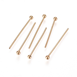 Honeyhandy 304 Stainless Steel Ball Head Pins, Golden, 20x0.6mm, 23 Gauge, Head: 1.8mm