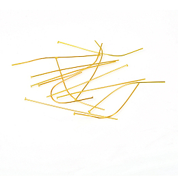 Honeyhandy 304 Stainless Steel Flat Head Pins, Golden, 50x0.6mm, Head: 1.4mm