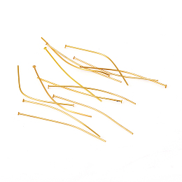 Honeyhandy 304 Stainless Steel Flat Head Pins, Golden, 40x0.6mm, Head: 1.4mm
