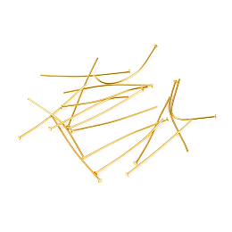 Honeyhandy 304 Stainless Steel Flat Head Pins, Golden, 30x0.6mm, Head: 1.4mm