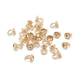 Honeyhandy 201 Stainless Steel Bead Cap Pendant Bails, for Globe Glass Bubble Cover Pendants, Golden, 4x4mm, Hole: 1.2mm