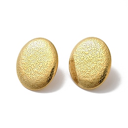 Honeyhandy 304 Stainless Stud Earring Findings, with Vertical Loops, Golden, Oval, 25x20mm, Hole: 2.5mm, Pin: 0.8mm