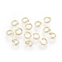 Honeyhandy 304 Stainless Steel Open Jump Rings, Real 18k Gold Plated, 6x0.8mm, 20 Gauge