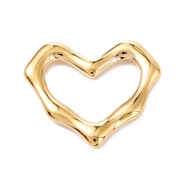 Honeyhandy Vacuum Plating 304 Stainless Steel Linking Rings, Heart, Golden, 16.5x19x2.5mm, Inner Diameter: 13x11mm