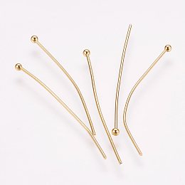 Honeyhandy 304 Stainless Steel Ball Head pins, for Craft Jewelry Making Golden, 40x0.7mm, 21 Gauge, Head: 2mm