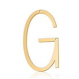 Honeyhandy 201 Stainless Steel Links connectors, Letter, Golden, Letter.G, 37x22x1mm, Hole: 1mm