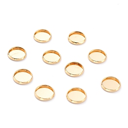 Honeyhandy 304 Stainless Steel Cabochon Settings, Plain Edge Bezel Cups, Flat Round, Golden, 12x2mm Tray: 10mm