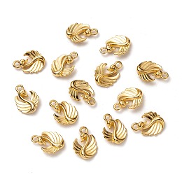 Honeyhandy Tibetan Style Alloy Pendants, Cadmium Free & Lead Free, Swan, Golden, 17x13x3mm, Hole: 2mm